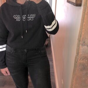 San Francisco California cropped hooded sweatshirt